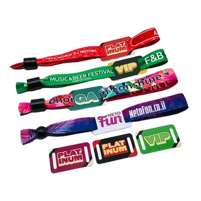 콘서트 파티 페스티벌 이벤트용 사용자 지정 크기 및 로고 RFID 폴리에스터 / 리본 손목밴드