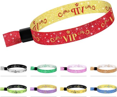 커스텀 로고 블루 RFID 폴리에스터/리본 손목밴드 콘서트 파티 축제 이벤트