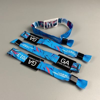 맞춤 로고 사틴 직물 RFID 손목밴드
