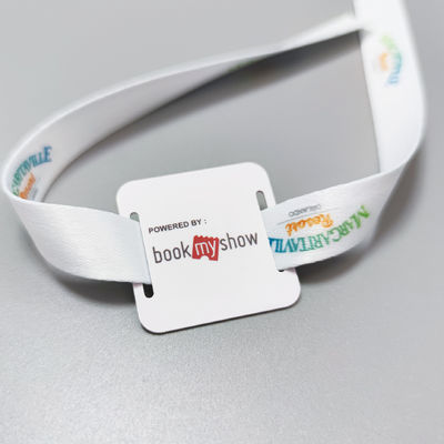 맞춤 로고 사틴 직물 RFID 손목밴드