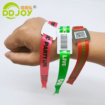 콘서트 파티 축제 이벤트용 13.56 MHZ RFID 폴리에스터 손목밴드