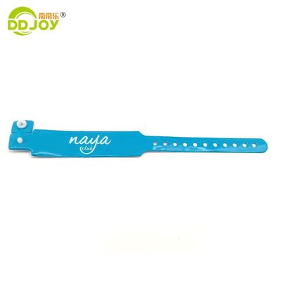 명확한 식별 PVC 버튼 팔찌 한 번에 호텔에 맞춤형 디자인