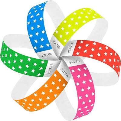 이벤트 파티 용품 100 pcs 순수한 Tyvek 팔찌 오렌지 OEM 로고 사용자 정의