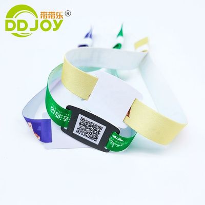 편안한 축제 행사를 위해 맞춤형 노란 직물 RFID 팔찌