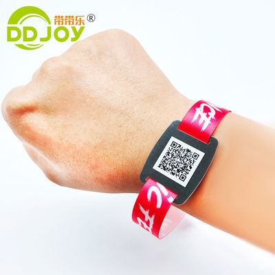 편안한 축제 행사를 위해 맞춤형 노란 직물 RFID 팔찌