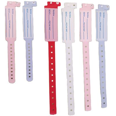 병원 환자 PVC 의료 아이디 팔찌 손목밴드 250*25mm 및 170*18mm 크기