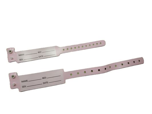 병원 환자 PVC 의료 아이디 팔찌 손목밴드 250*25mm 및 170*18mm 크기