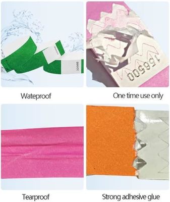 이벤트 및 파티용 인쇄 된 종이 Tyvek 손목밴드 OEM 로고