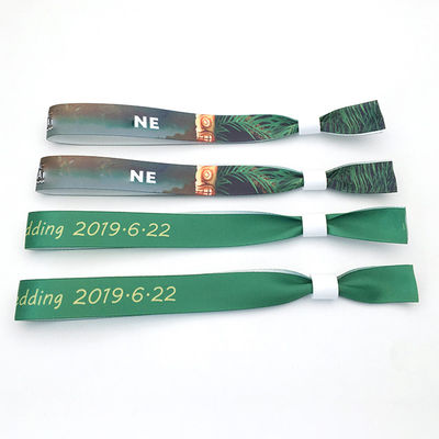 사용자 지정 로고 인쇄 손목밴드 팔찌 사틴 직물 RFID 칩 파티 및 이벤트