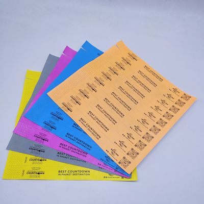 이벤트용 방수용 종이 팔찌 250*25mm/250*19mm 내구성 있고 찢어지지 않는