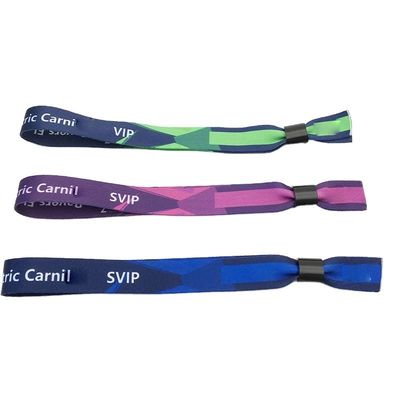 파티 및 이벤트 관리용 노란색의 사용자 지정 RFID 칩 사틴 직물 팔찌
