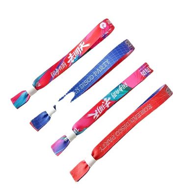 파티 및 이벤트 관리용 노란색의 사용자 지정 RFID 칩 사틴 직물 팔찌