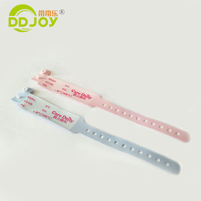 어린이용 부드러운 한 번 맞춤형 의료 손목밴드 분홍색 250*25mm 성인 사이즈 OEM