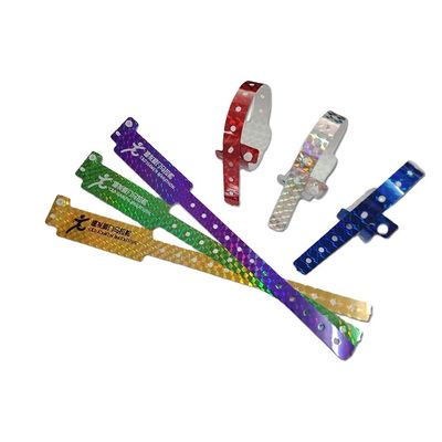 파란색 페스티벌 및 콘서트용 맞춤형 홀로그램 손목밴드 250*25mm/250*16mm 크기