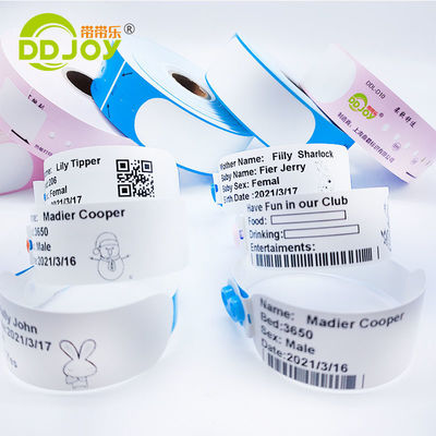 병원 환자 식별용 257*32mm 열 인쇄 손목밴드 TNT 운송