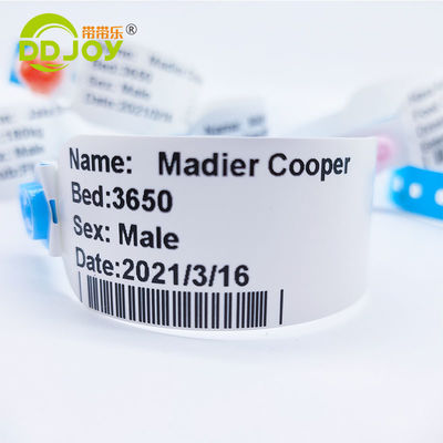 병원 환자 식별용 257*32mm 열 인쇄 손목밴드 TNT 운송