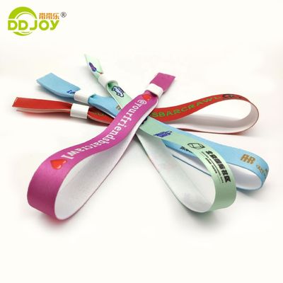 개인용 로고 폴리에스터 페스티벌 사틴 직물 리본 손목밴드 행사용 350*15mm
