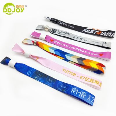 개인용 로고 폴리에스터 페스티벌 사틴 직물 리본 손목밴드 행사용 350*15mm