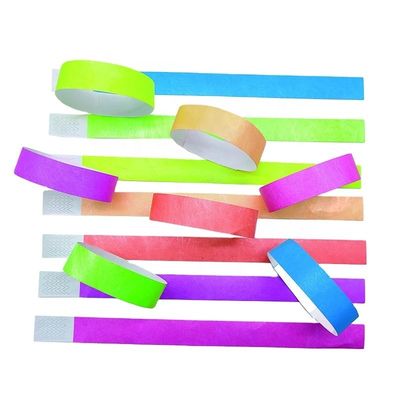250*25mm/250*19mm Custom Printed Logo 페스티벌용 다채로운 에코 페이퍼 팔찌