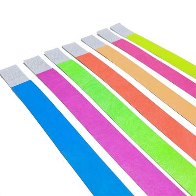 250*25mm/250*19mm Custom Printed Logo 페스티벌용 다채로운 에코 페이퍼 팔찌