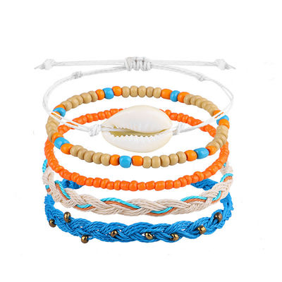 컬러풀 16 8CM Wax Thread Braided Rice Bead Bracelet for Women 수작업 디자인