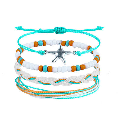 컬러풀 16 8CM Wax Thread Braided Rice Bead Bracelet for Women 수작업 디자인