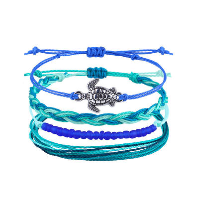 컬러풀 16 8CM Wax Thread Braided Rice Bead Bracelet for Women 수작업 디자인