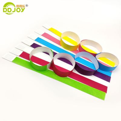 결혼식용 찢어지지 않는 Tyvek 종이 손목밴드 250*25mm 및 250*19mm