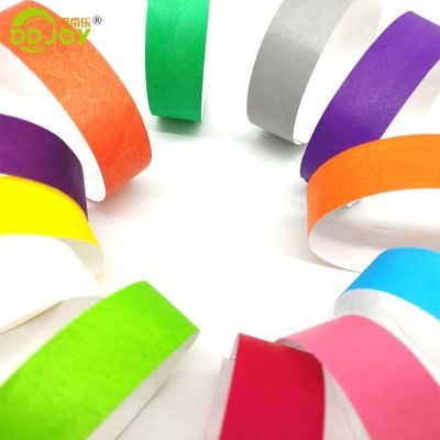 결혼식용 찢어지지 않는 Tyvek 종이 손목밴드 250*25mm 및 250*19mm