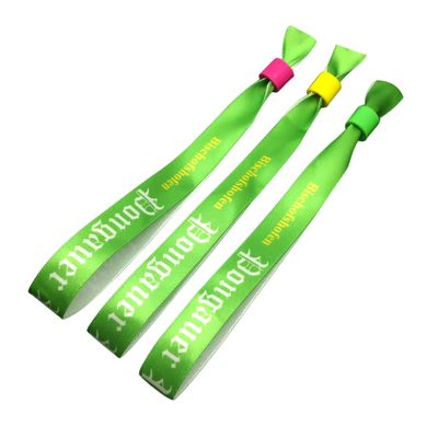 이벤트 및 축제 식별을 위해 사틴 천으로 제작된 주문 인쇄된 RFID 손목밴드