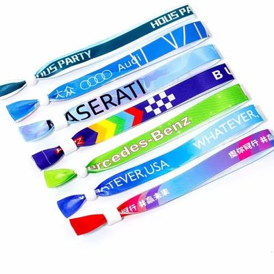 사용자 지정 이벤트 페스티벌 파티 로고 인쇄로 RFID 칩 손목밴드 천 브랜드