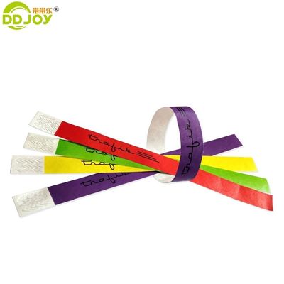 250*25mm 및 250*19mm 맞춤식 입구 바코드 파티를위한 Tyvek 종이 손목밴드