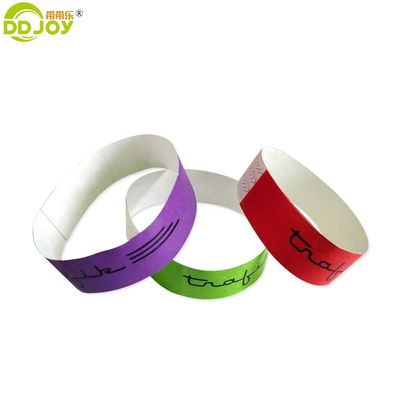 250*25mm 및 250*19mm 맞춤식 입구 바코드 파티를위한 Tyvek 종이 손목밴드