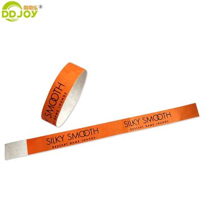 250*25mm 및 250*19mm 맞춤식 입구 바코드 파티를위한 Tyvek 종이 손목밴드