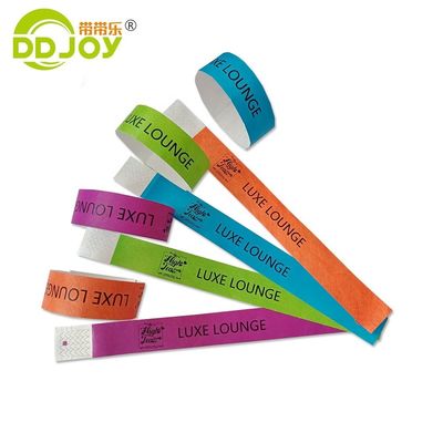 DDJOY 3/4 인치 평면 고체 네온 색 듀폰 타이벡 클럽과 바를 위한 손목밴드 노란색